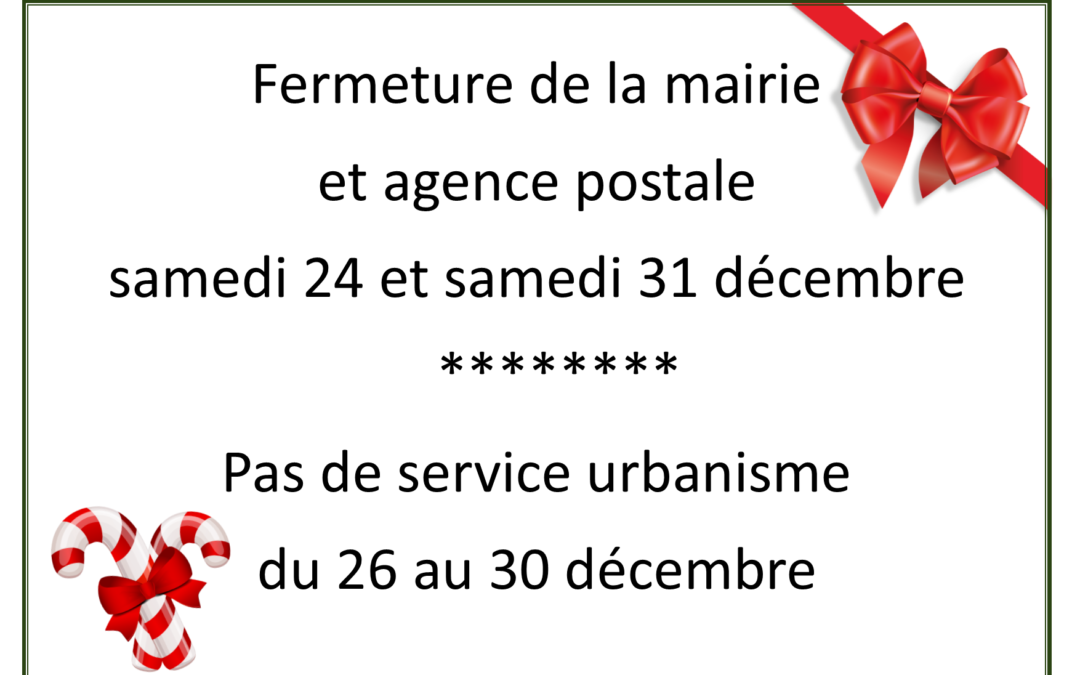 fermeture mairie et agence postale