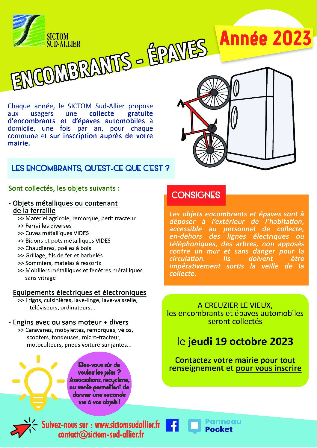 encombrants CREUZIER VIEUX 2023
