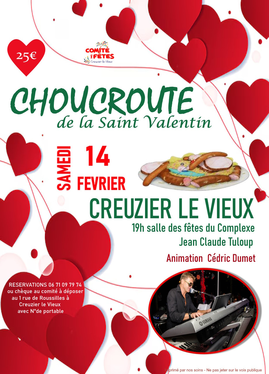 Comité des Fêtes choucroute st valentin 2026
