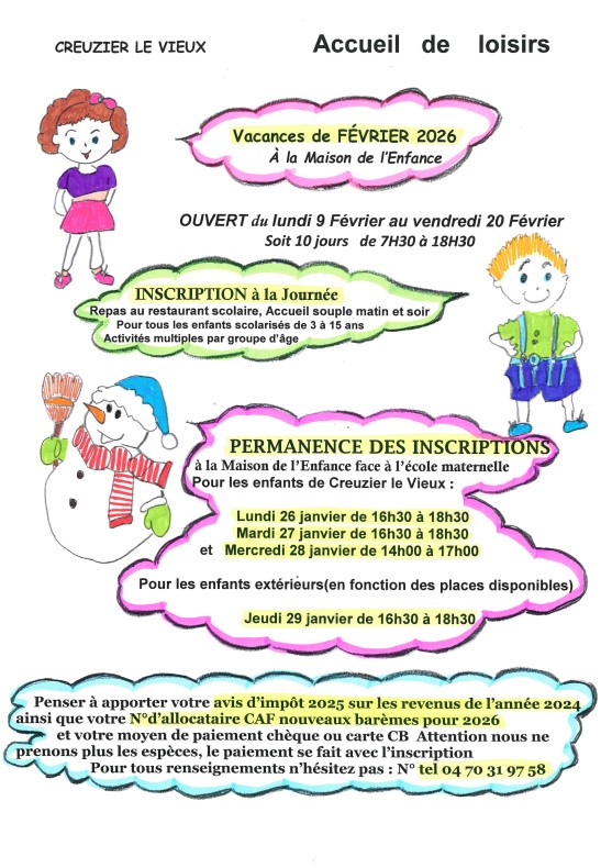 accueil loisirs février 2026